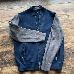 Cotton-blend zippered cardigan sweater Banana Republic